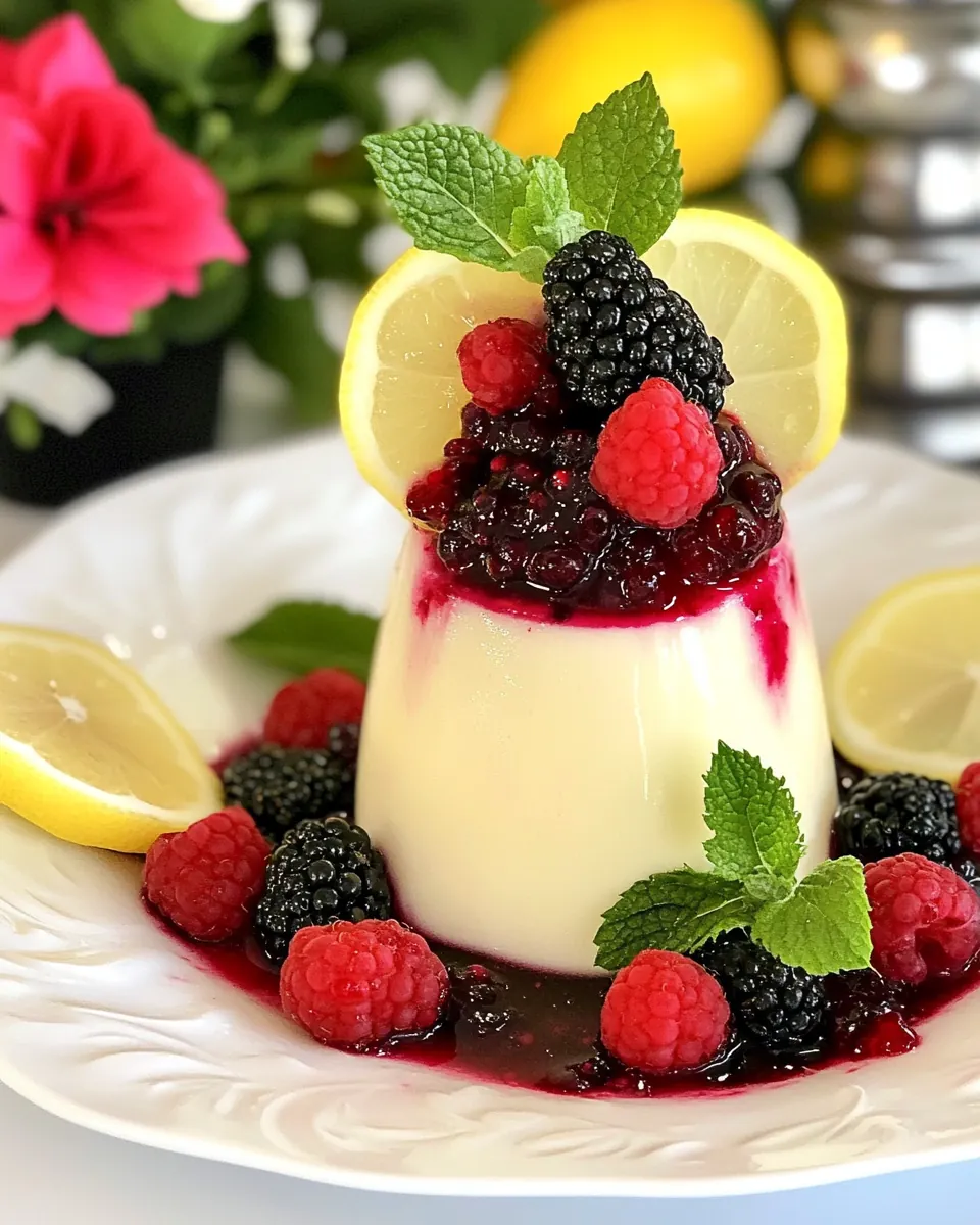 Lemon Panna Cotta with Driscolls Berries Compote