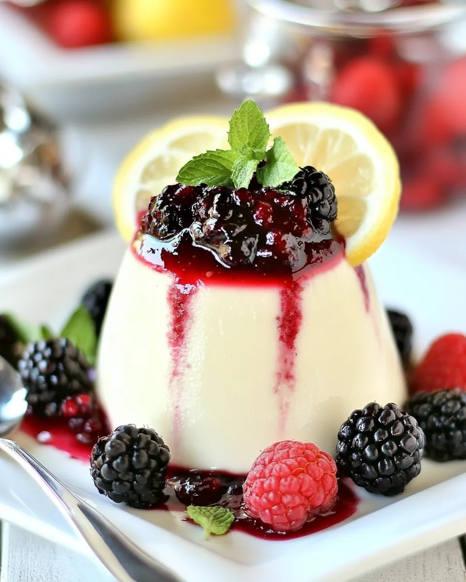 Lemon Panna Cotta with Driscolls Berries Compote