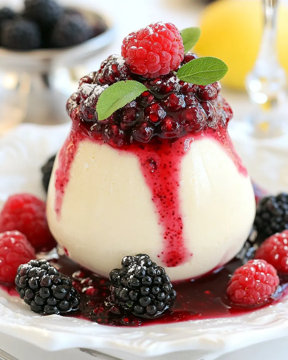 Lemon Panna Cotta with Driscolls Berries Compote