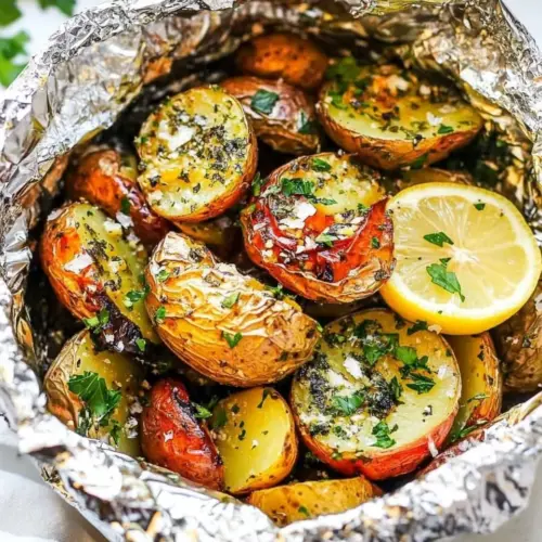 Lemon Parsley Foil Packet Potatoes