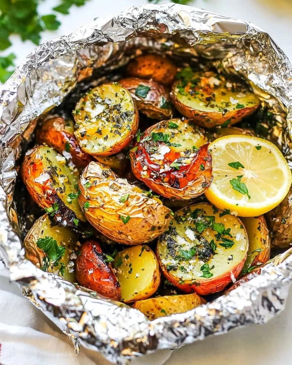 Lemon Parsley Foil Packet Potatoes