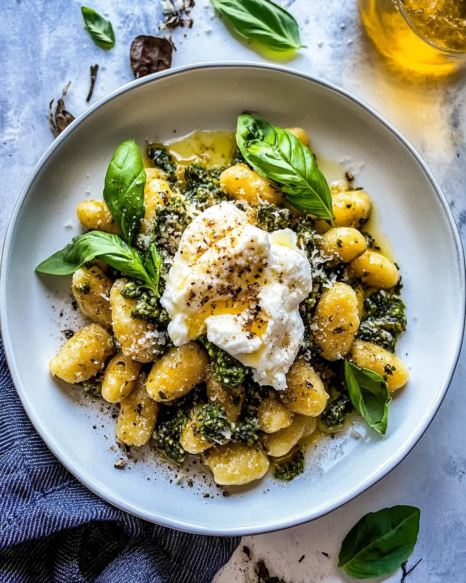 Lemon Pesto Burrata and Brown Butter Gnocchi