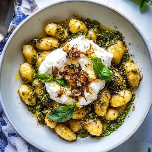 Lemon Pesto Burrata and Brown Butter Gnocchi