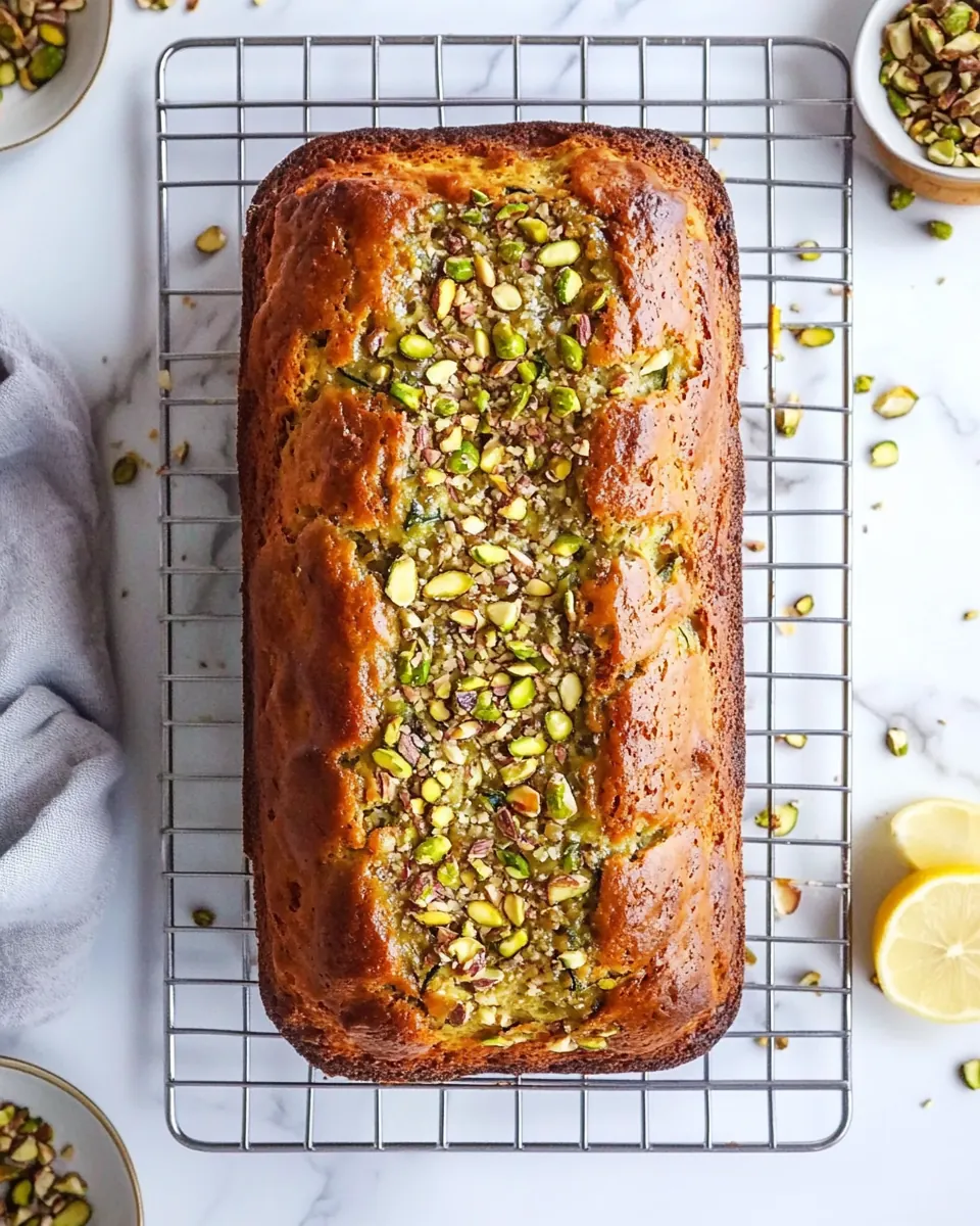 Lemon Pistachio Zucchini Cake