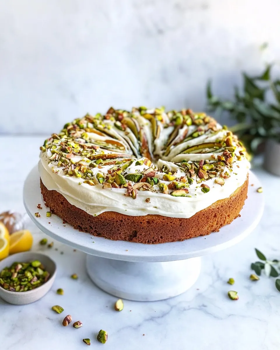 Lemon Pistachio Zucchini Cake