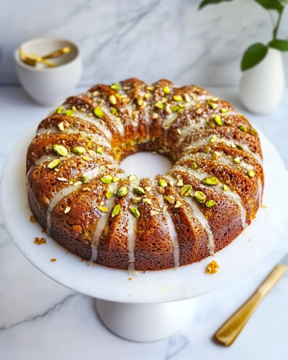 Lemon Pistachio Zucchini Cake