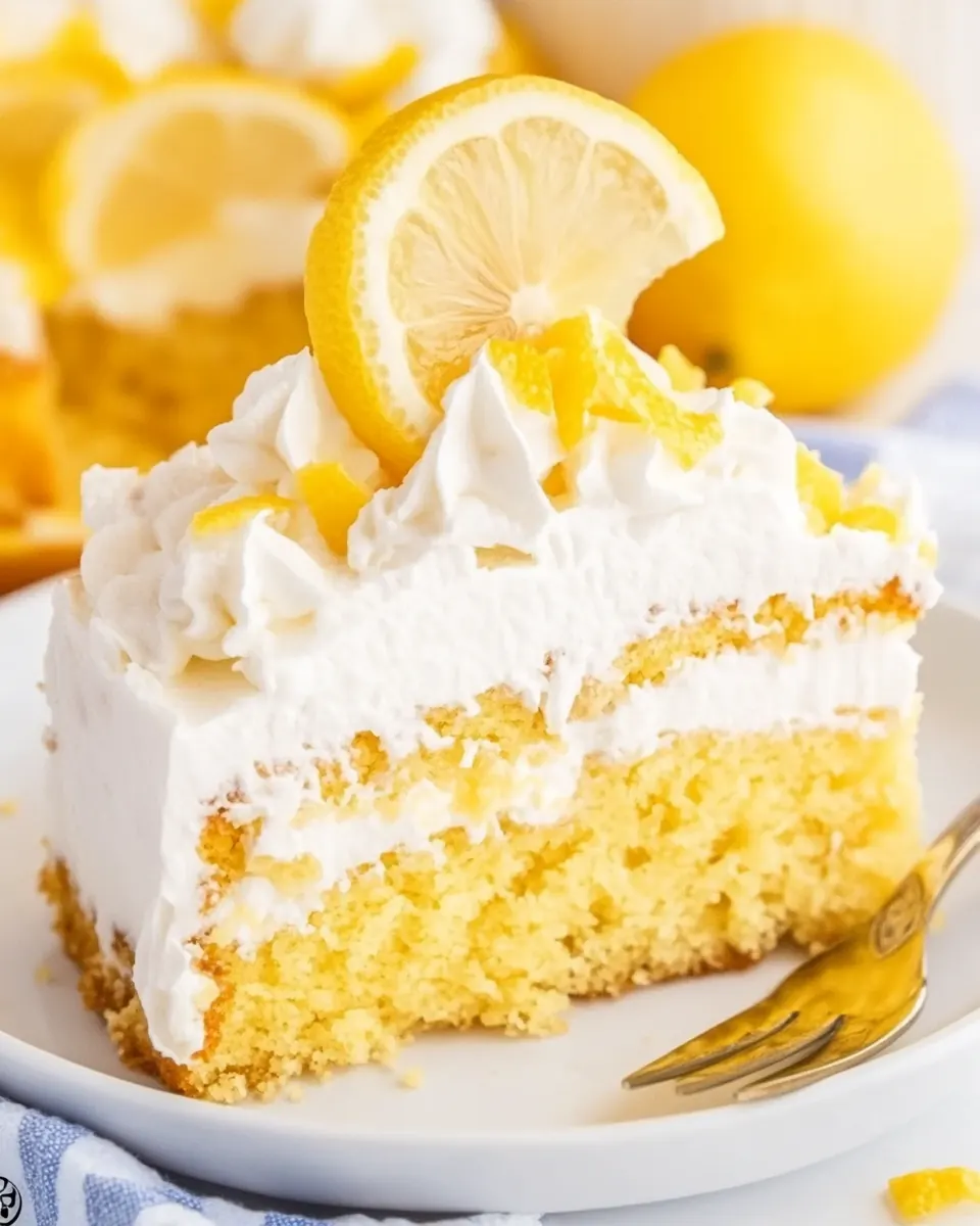 Lemon Pudding Poke Cake