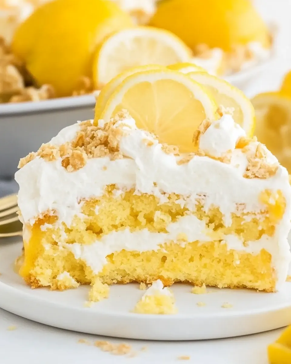 Lemon Pudding Poke Cake