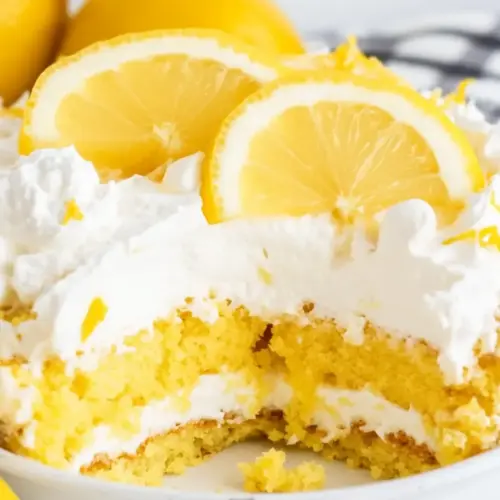 Lemon Pudding Poke Cake