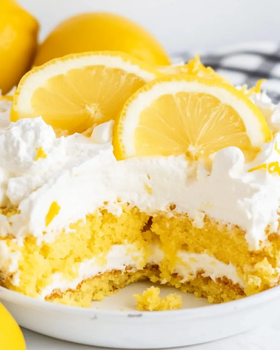 Lemon Pudding Poke Cake