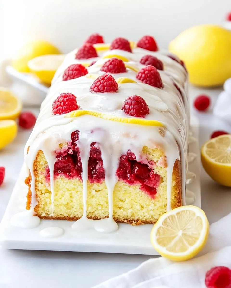 Lemon Raspberry Stuffed Pound Cake
