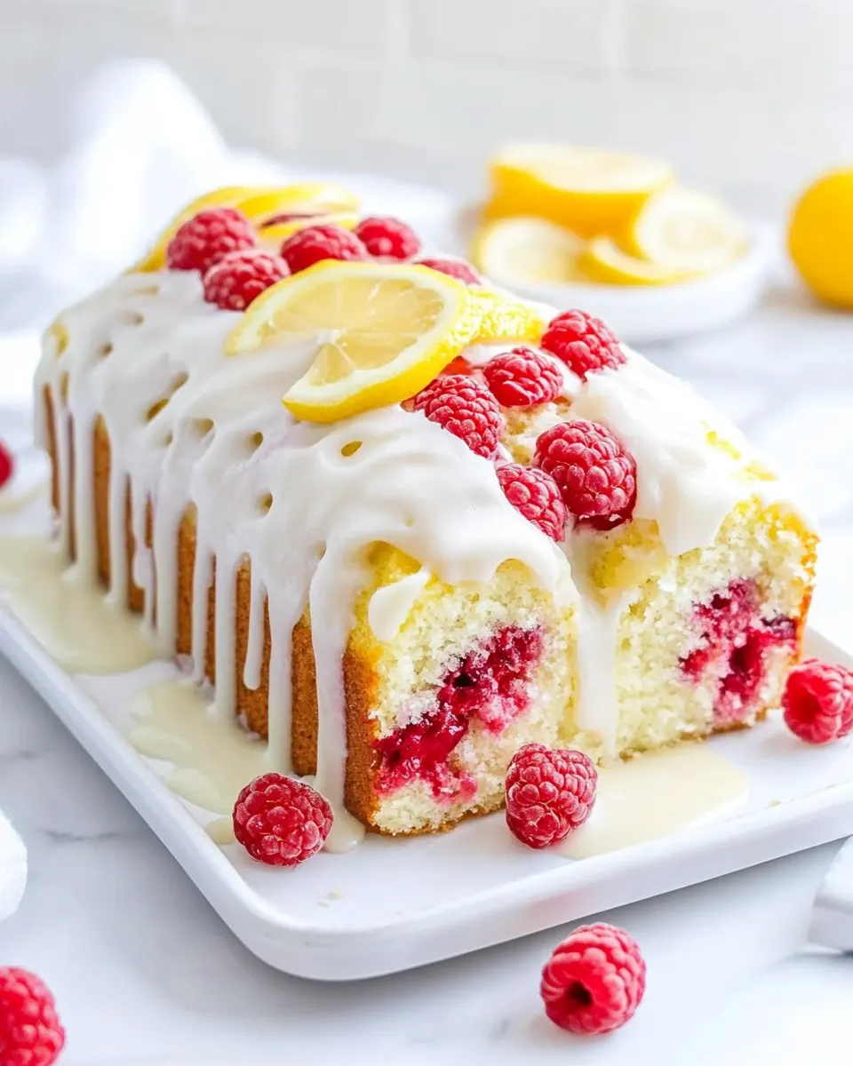 Lemon Raspberry Stuffed Pound Cake