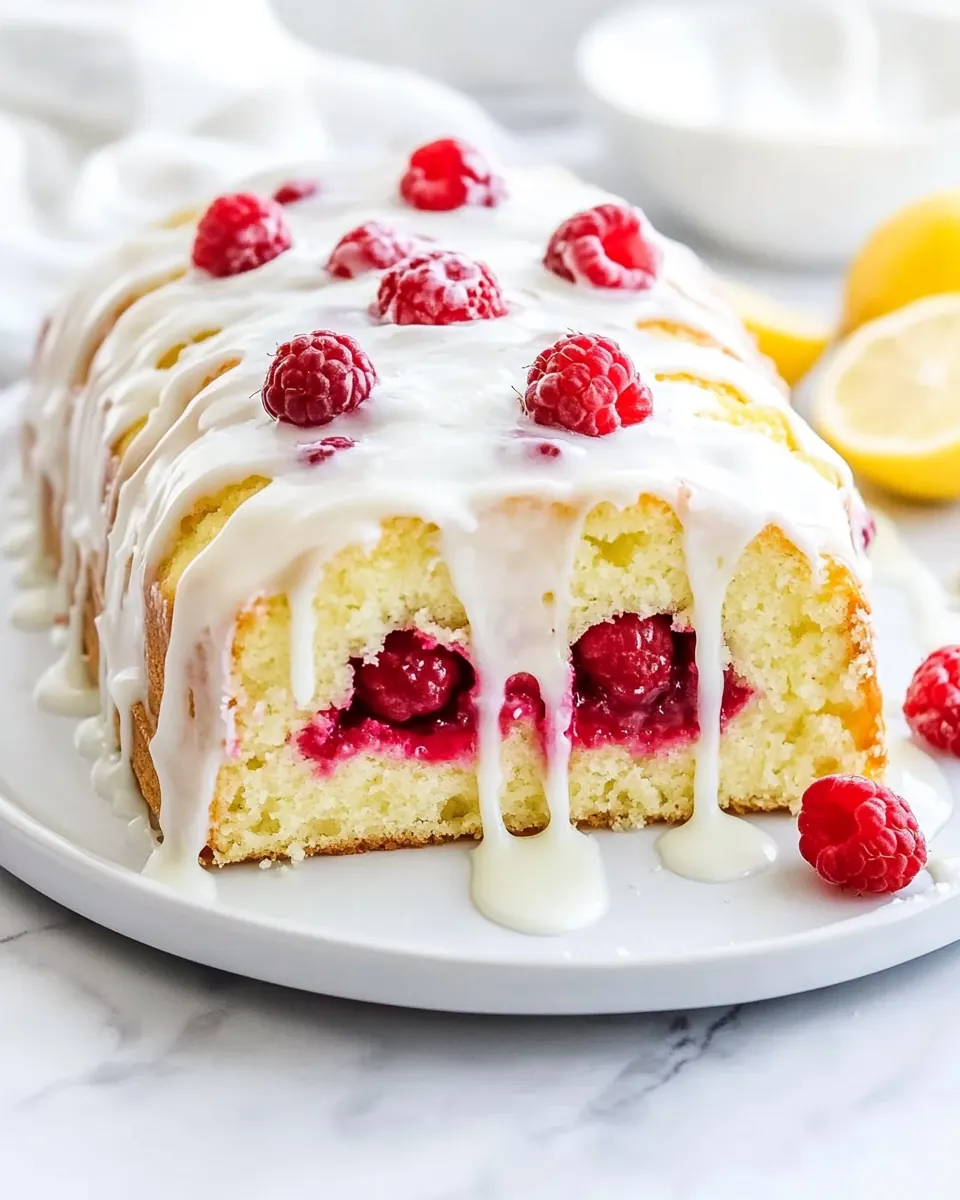 Lemon Raspberry Stuffed Pound Cake