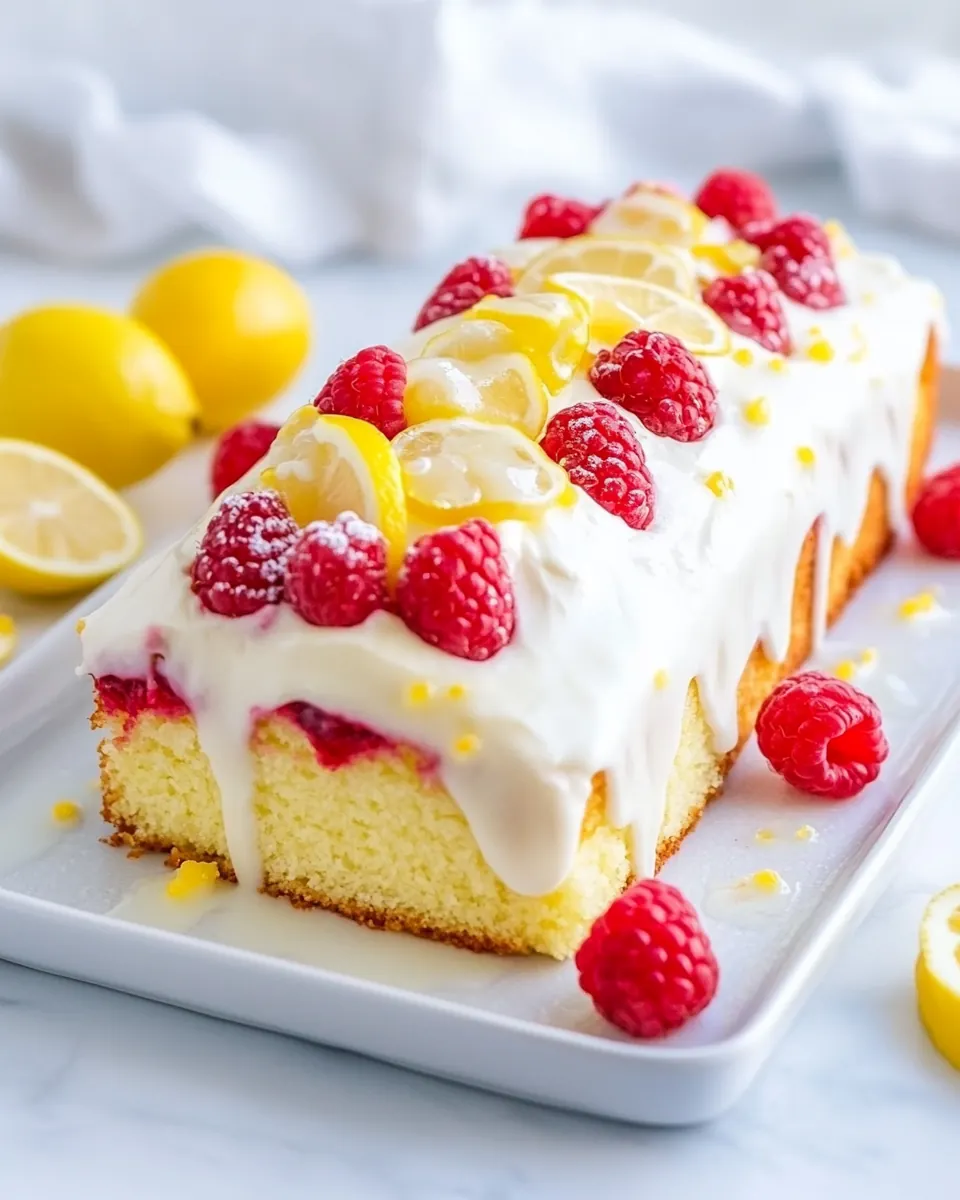Lemon Raspberry Stuffed Pound Cake