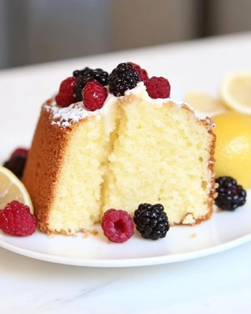 Lemon Ricotta Pound Cake with Berries