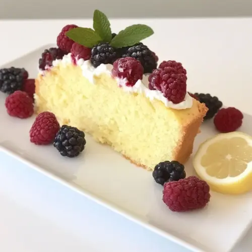 Lemon Ricotta Pound Cake with Berries