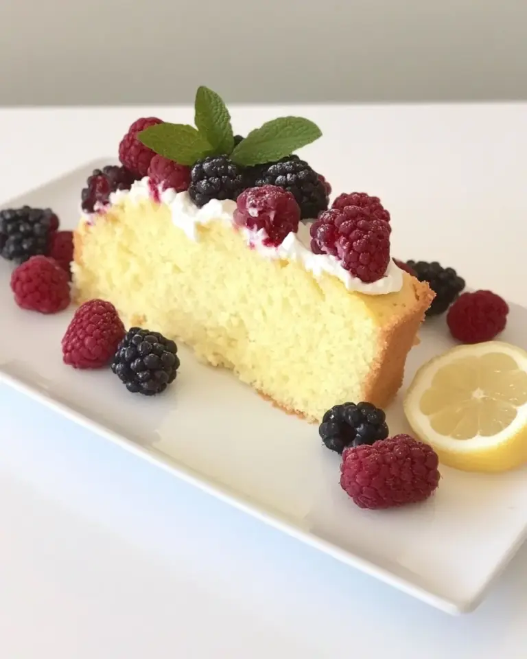 Lemon Ricotta Pound Cake with Berries