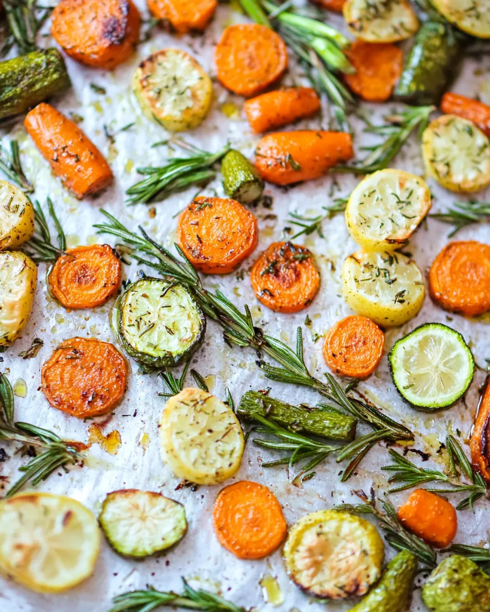 Lemon Rosemary Coconut Oil Roasted Vegetables
