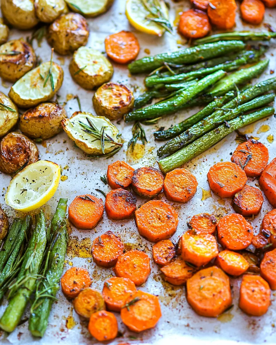 Lemon Rosemary Coconut Oil Roasted Vegetables