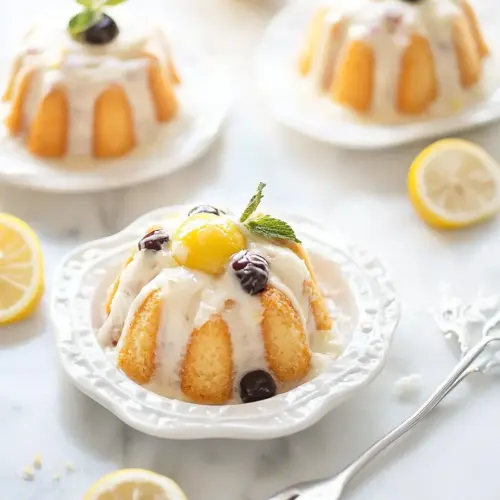 Lemon and Cherry Mini Bundt Cakes