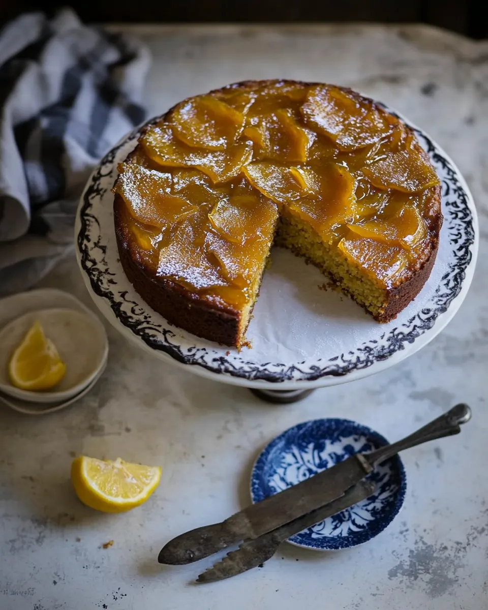 Lemon Marmalade Polenta Cake