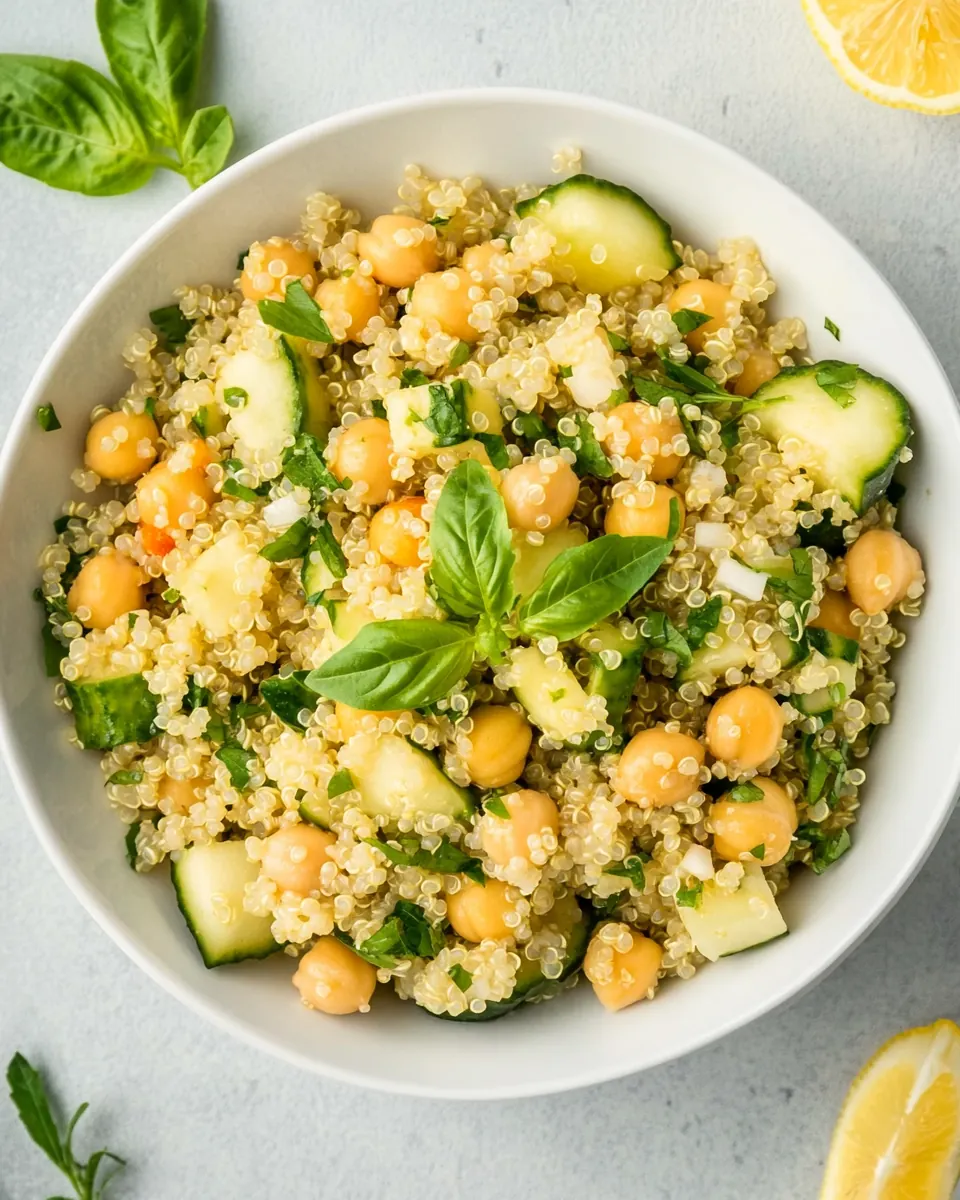 Lemony Quinoa Chickpea Salad
