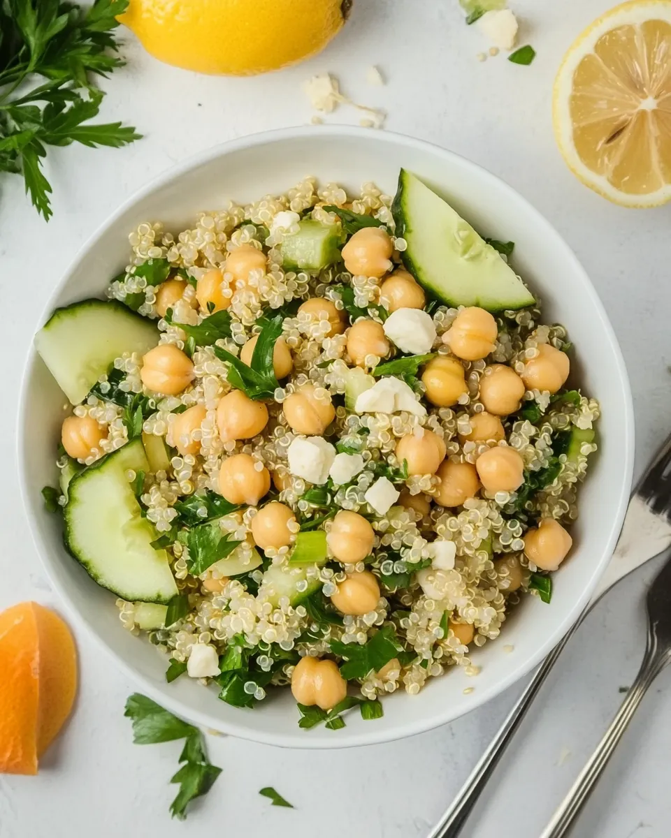Lemony Quinoa Chickpea Salad