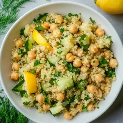 Lemony Quinoa Chickpea Salad