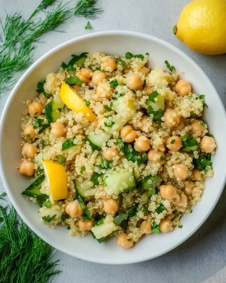 Lemony Quinoa Chickpea Salad