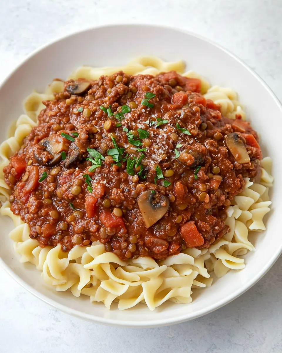 Lentil Mushroom Bolognese