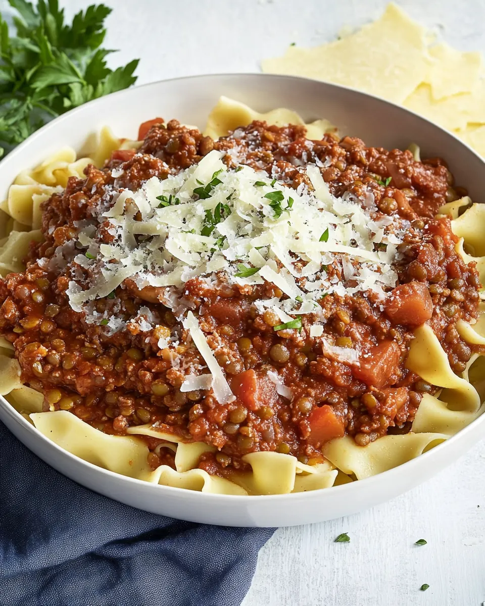 Lentil Mushroom Bolognese