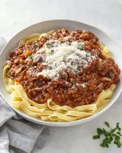 Lentil Mushroom Bolognese