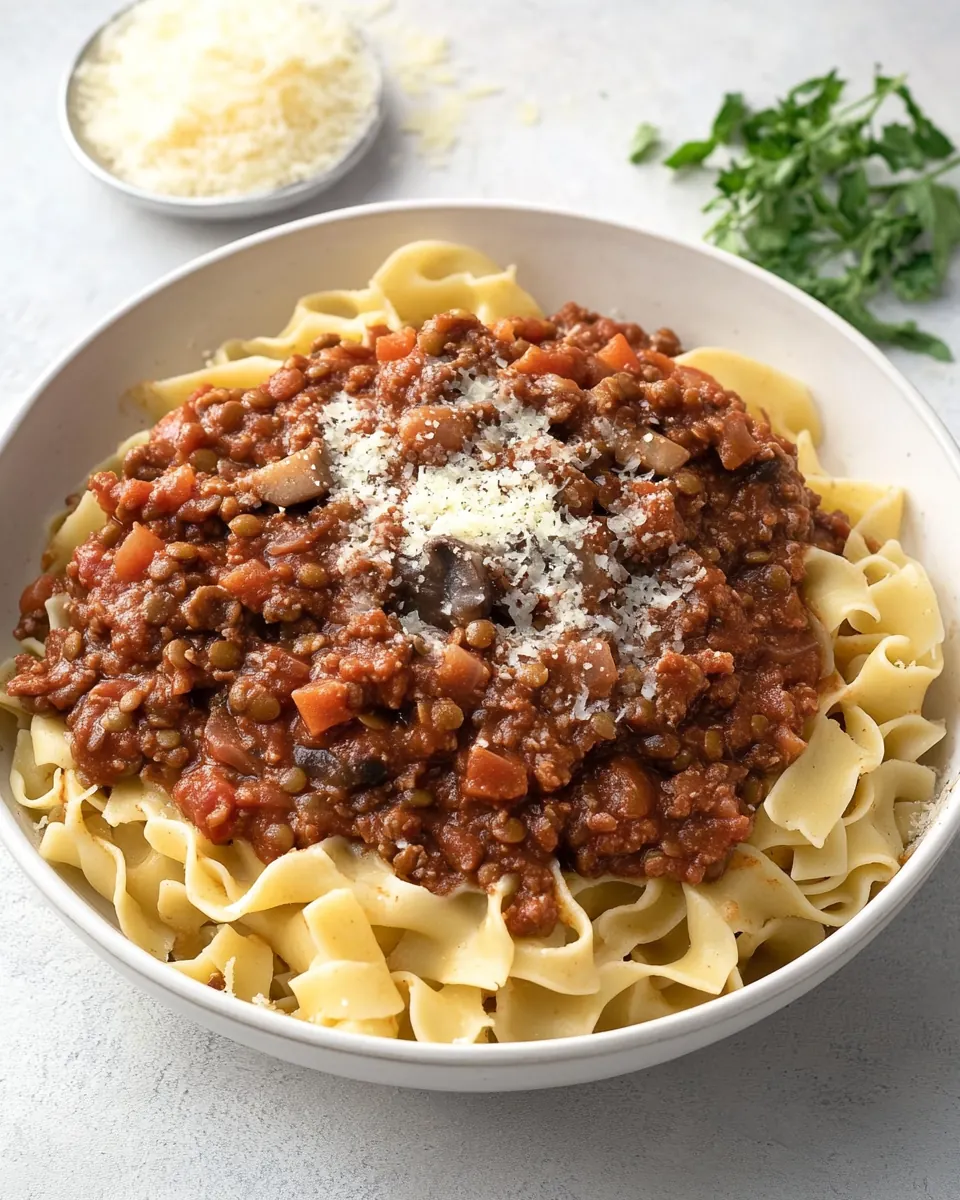 Lentil Mushroom Bolognese