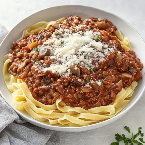 Lentil Mushroom Bolognese