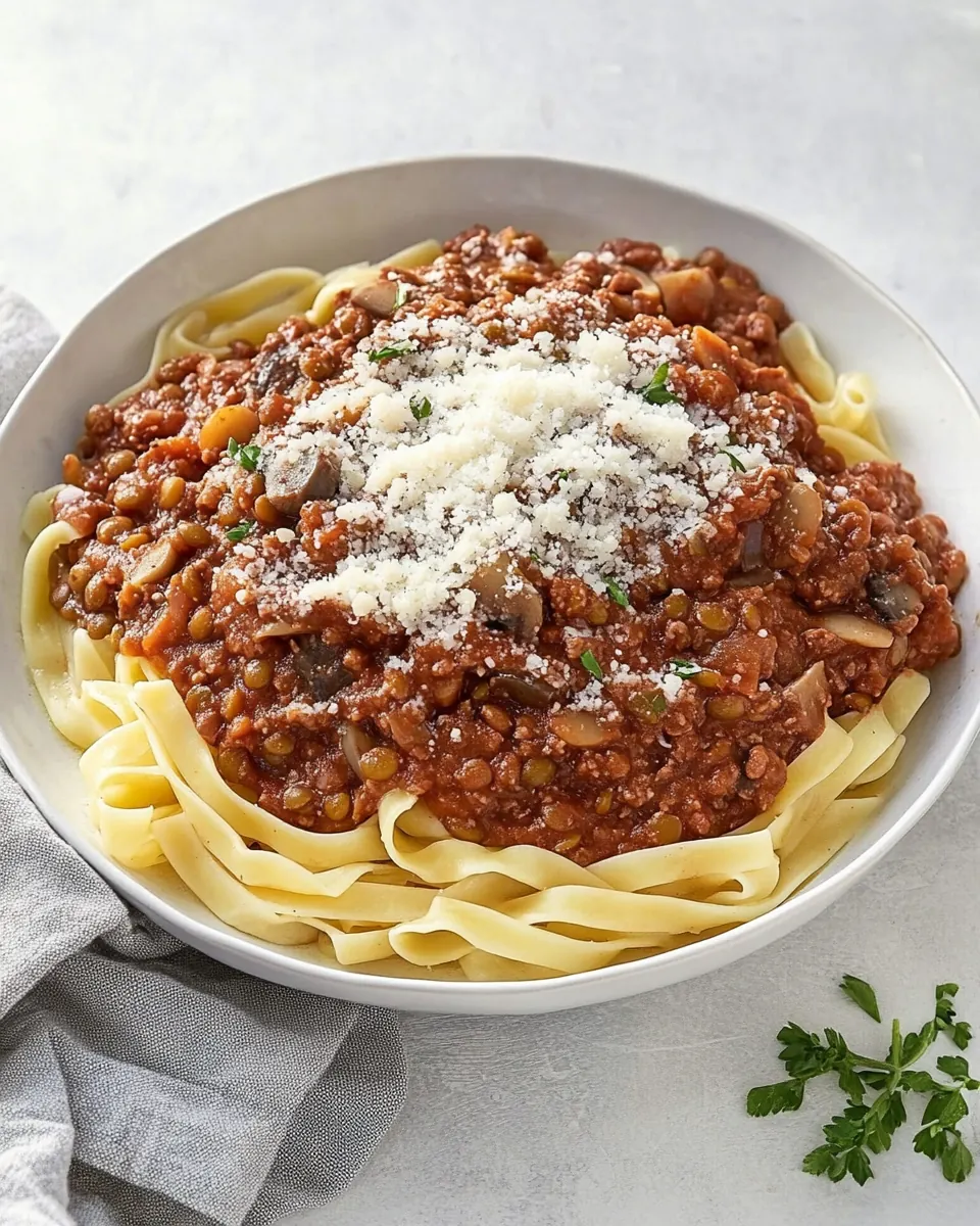 Lentil Mushroom Bolognese