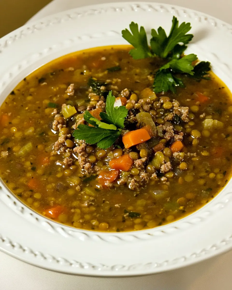 Lentil Soup with Ground Beef