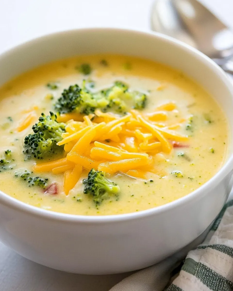 Lightened Up Broccoli Cheddar Soup