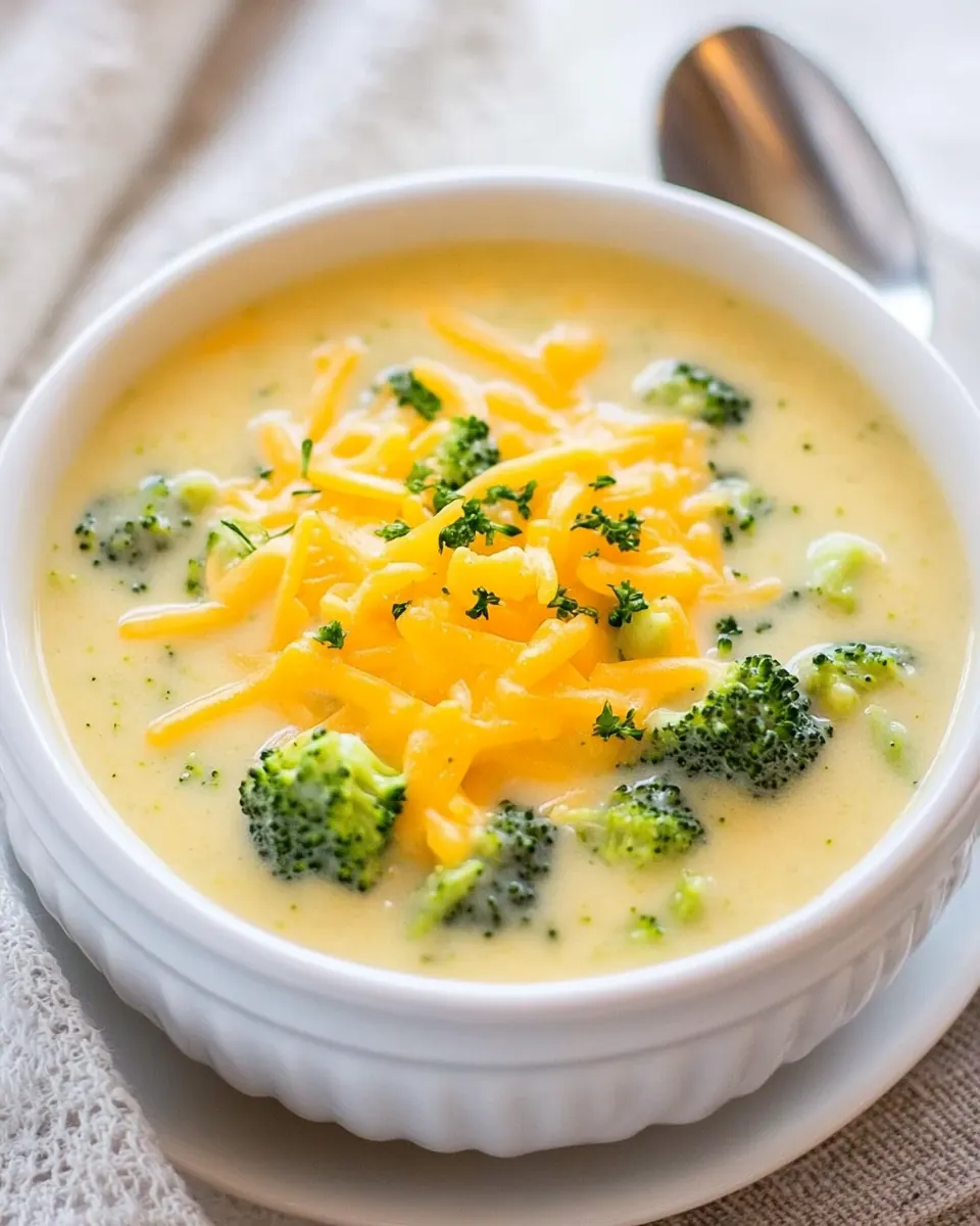 Lightened Up Broccoli Cheddar Soup