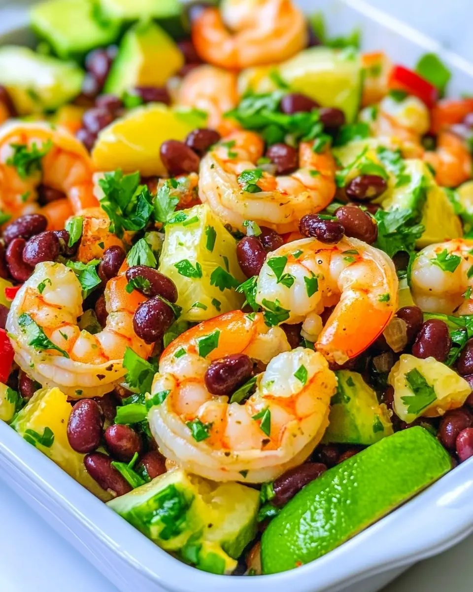 Lime Cilantro Shrimp and Black Bean Salad