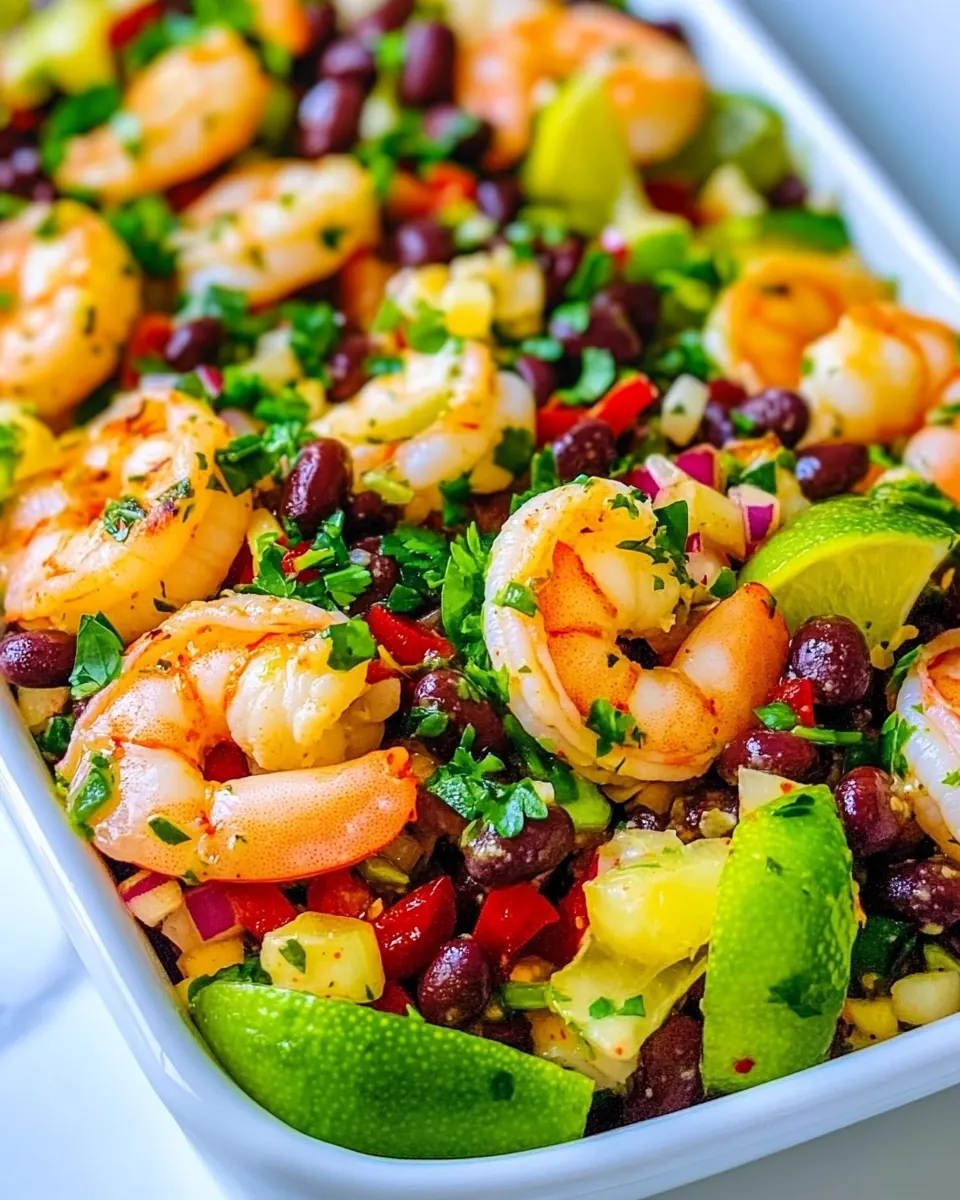Lime Cilantro Shrimp and Black Bean Salad