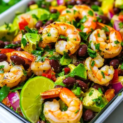 Lime Cilantro Shrimp and Black Bean Salad