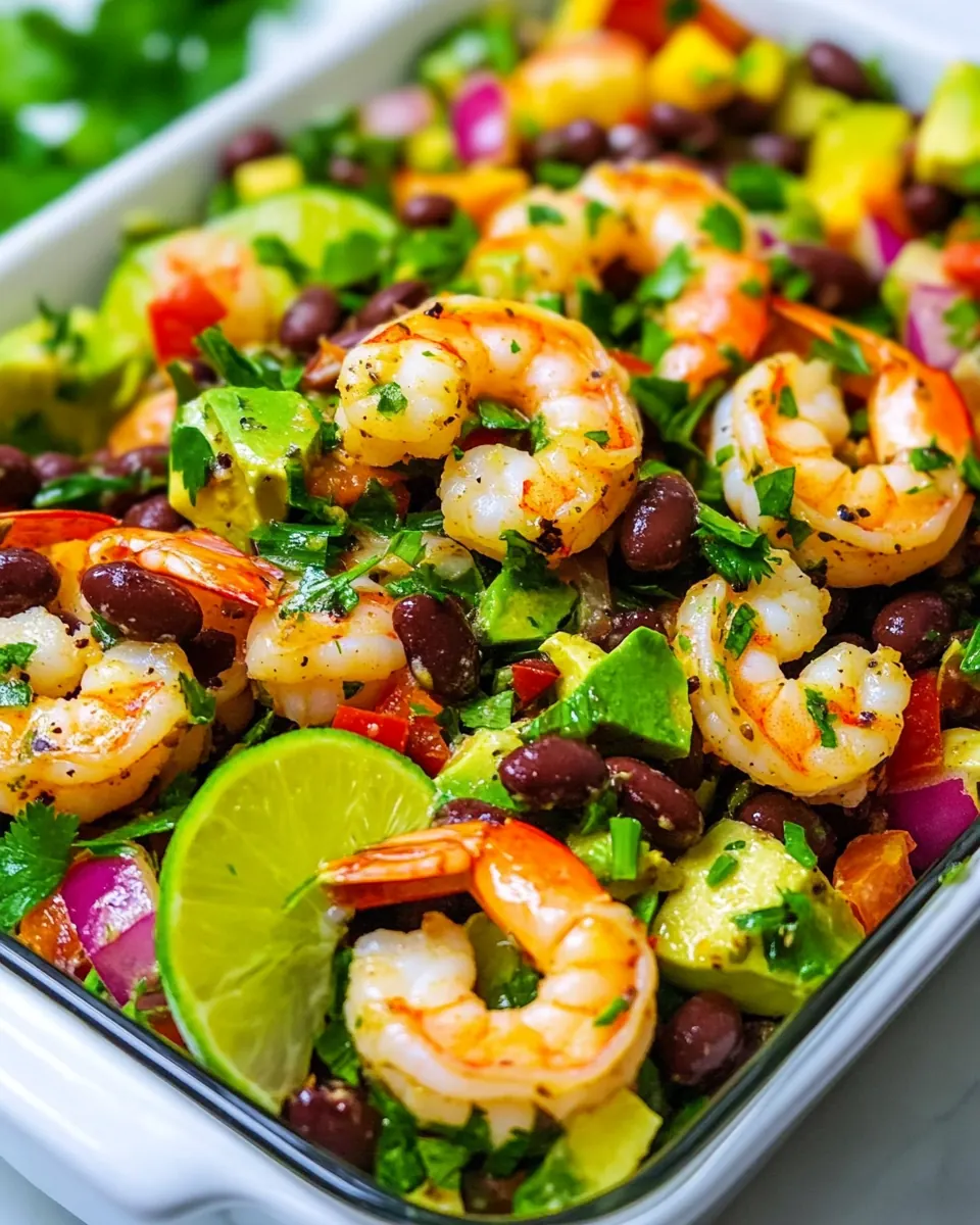 Lime Cilantro Shrimp and Black Bean Salad