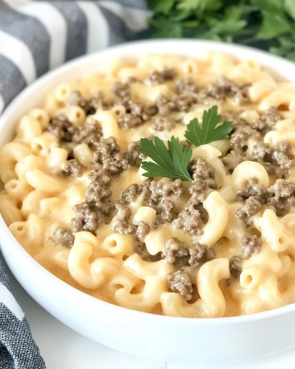 Loaded Mac and Cheese with Ground Beef