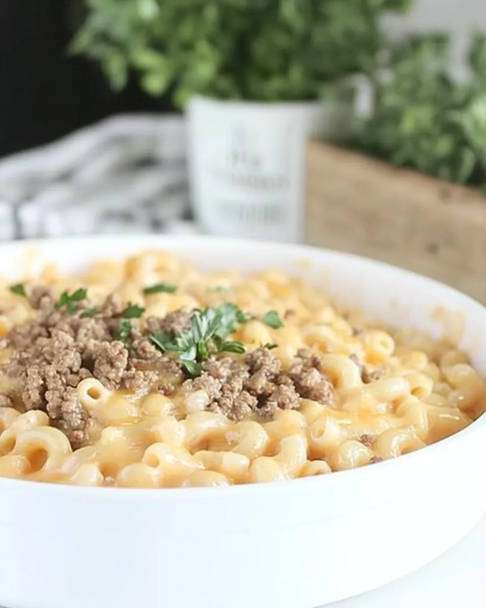 Loaded Mac and Cheese with Ground Beef
