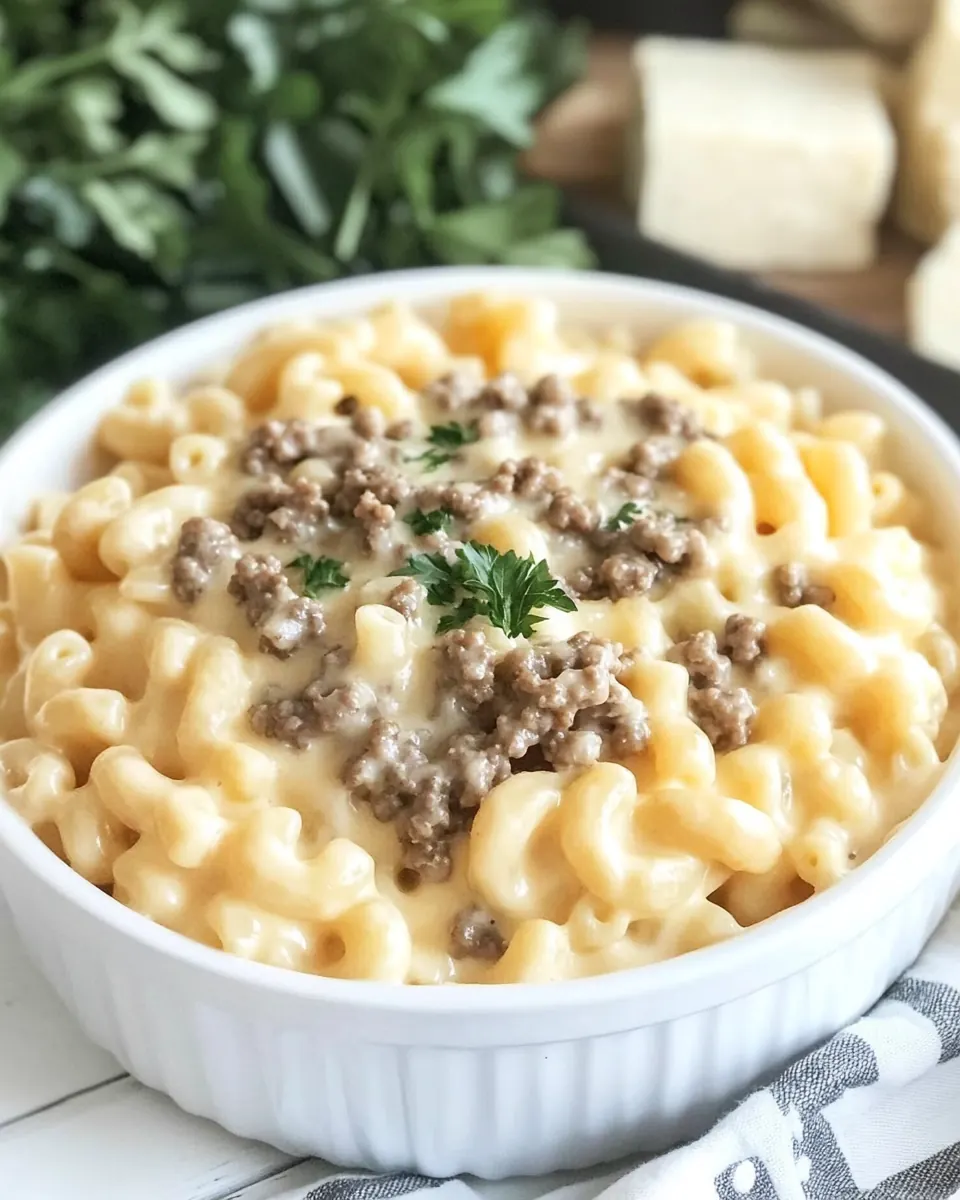Loaded Mac and Cheese with Ground Beef