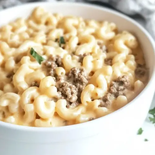 Loaded Mac and Cheese with Ground Beef
