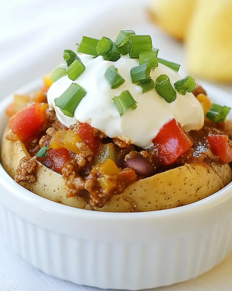 Loaded Turkey Chili Baked Potato