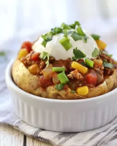 Loaded Turkey Chili Baked Potato