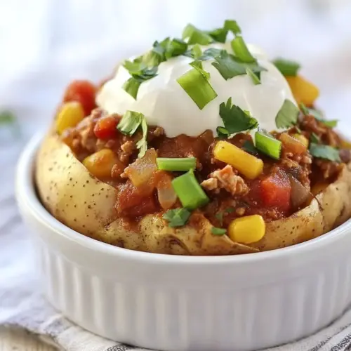Loaded Turkey Chili Baked Potato