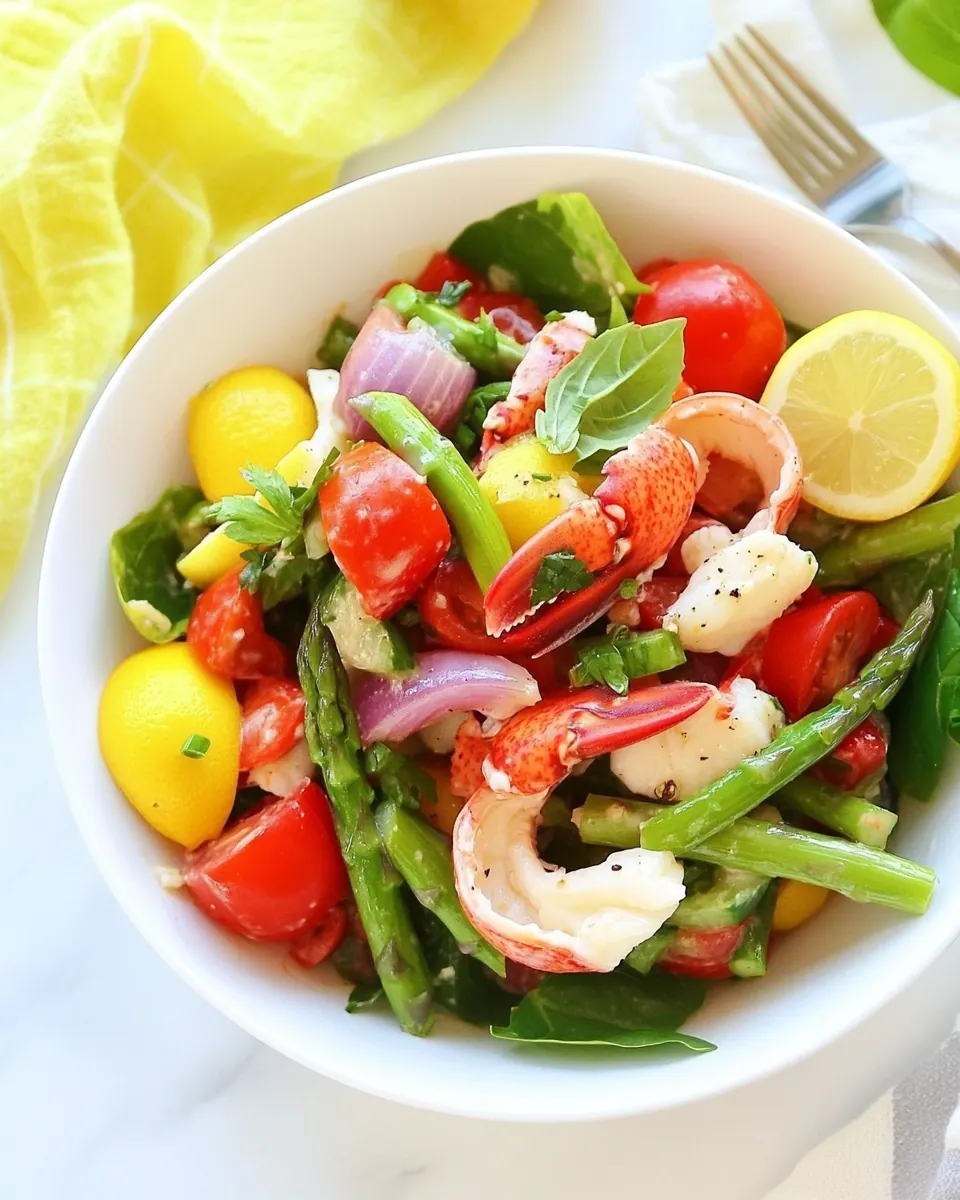 Lobster Asparagus Chopped Salad